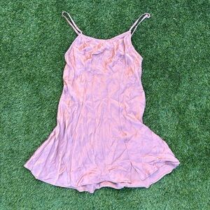 Free People pink satin mini slip dress with adjustable straps